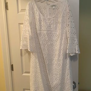 White eyelet dress Sz 16
